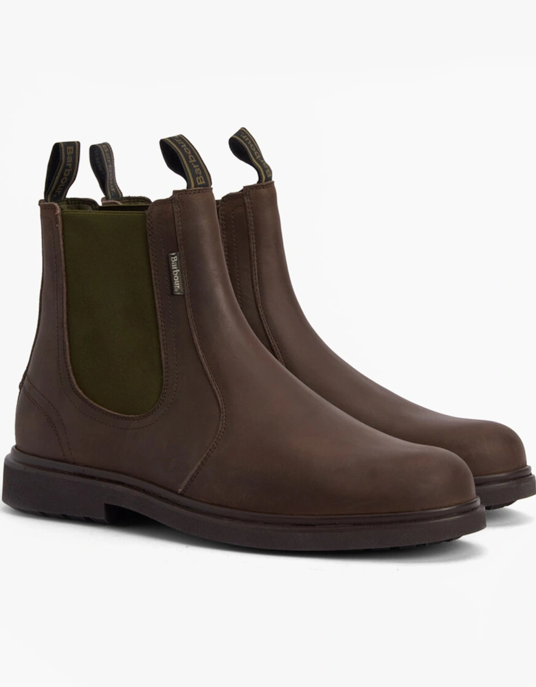 HALE Mens Chelsea Boots Dark Brown