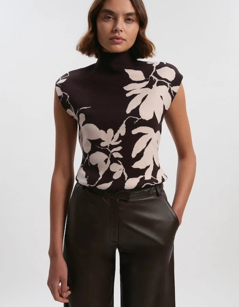 Jacquard Floral Knitted Top