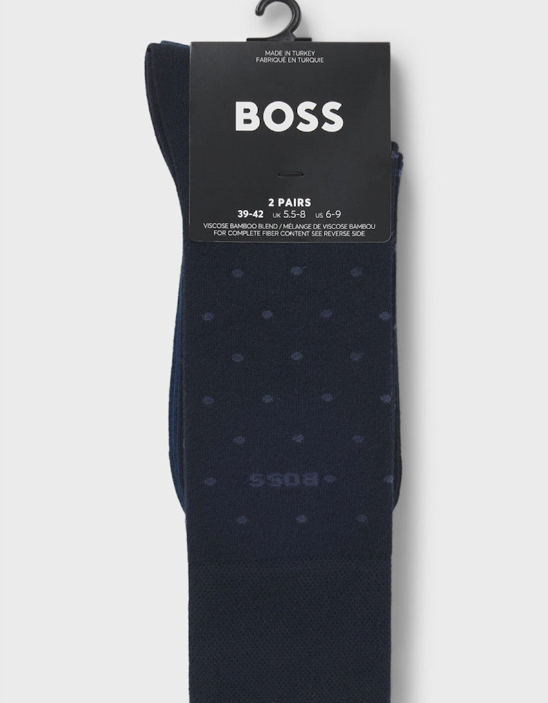 BOSS Black 2PRS MiniDot VIBambo Socks 401 Dark Blue