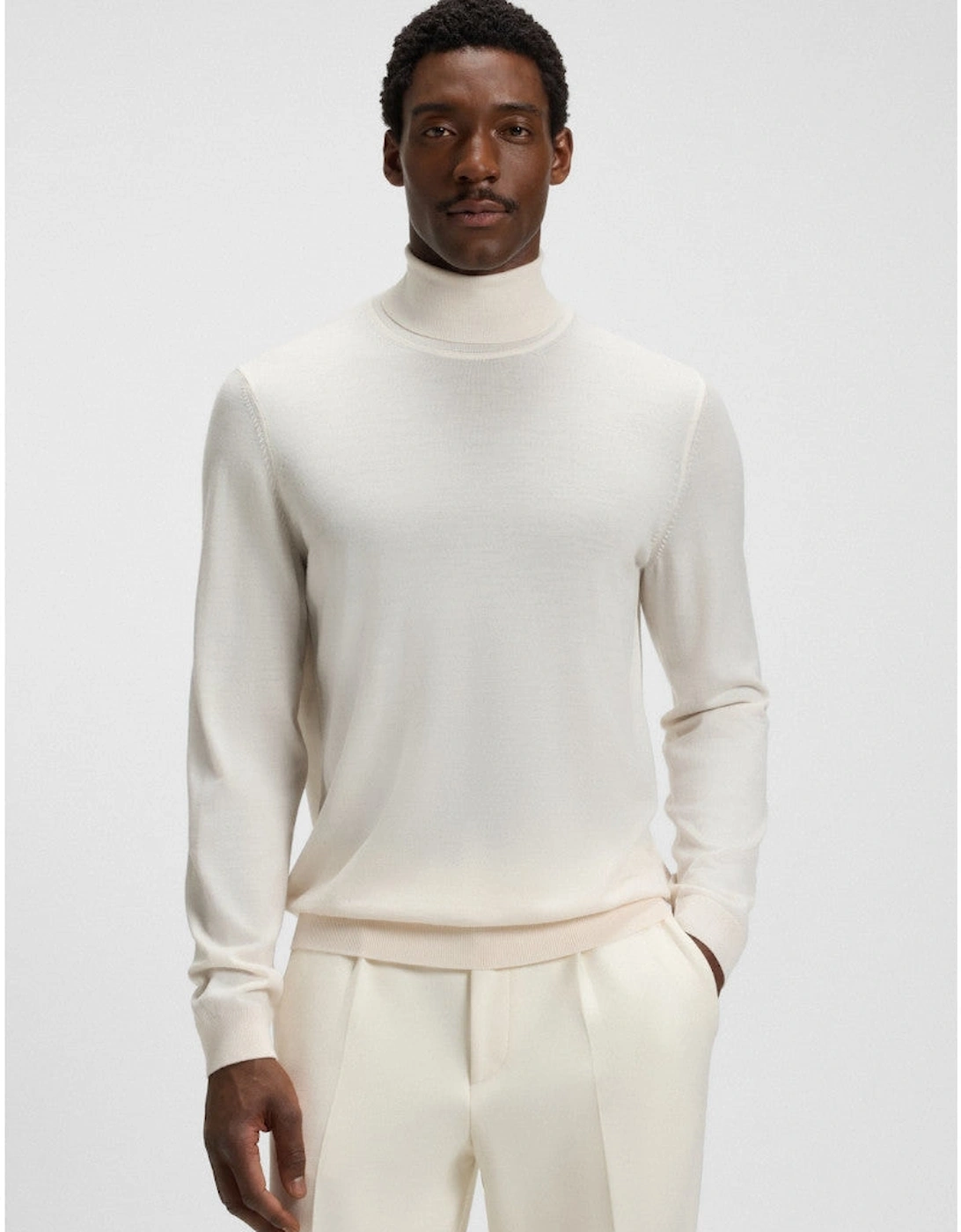 BOSS Black Musso-P Sweater A1-25 131 Open White