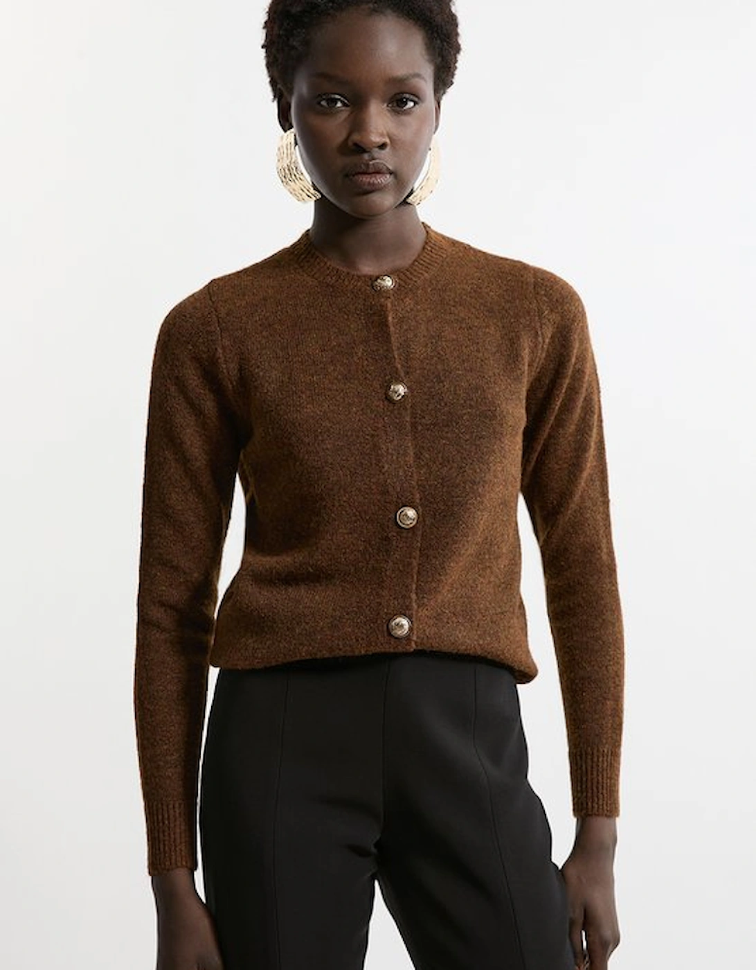 Wool Blend Cosy Crew Neck Knit Cardi, 4 of 3