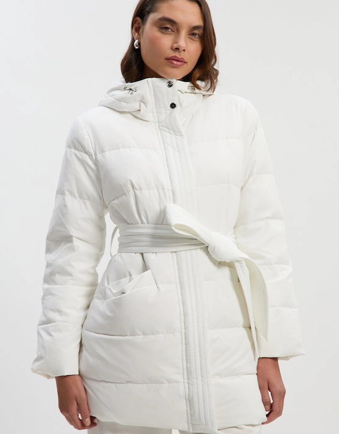 Real Down Belted Midi Coat, 4 of 3