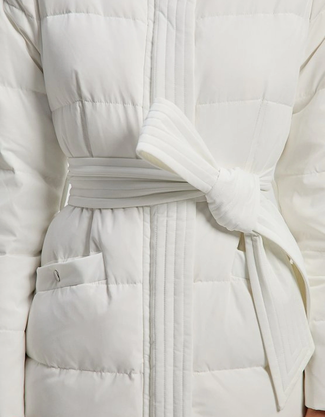 Real Down Belted Midi Coat