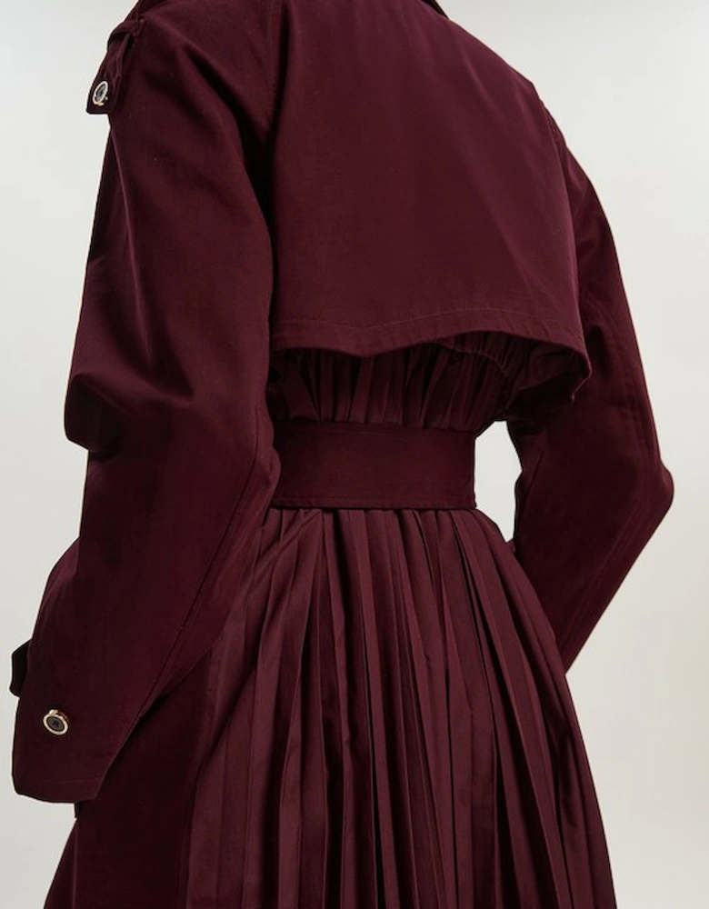 Pleated Back Trench Coat