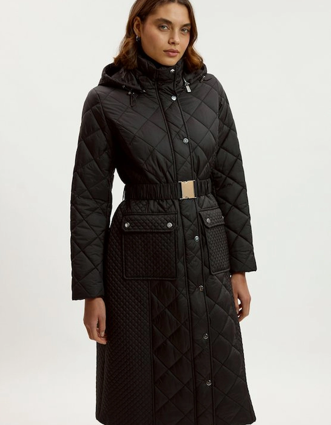 Quilted Hooded Longline Coat, 2 of 1