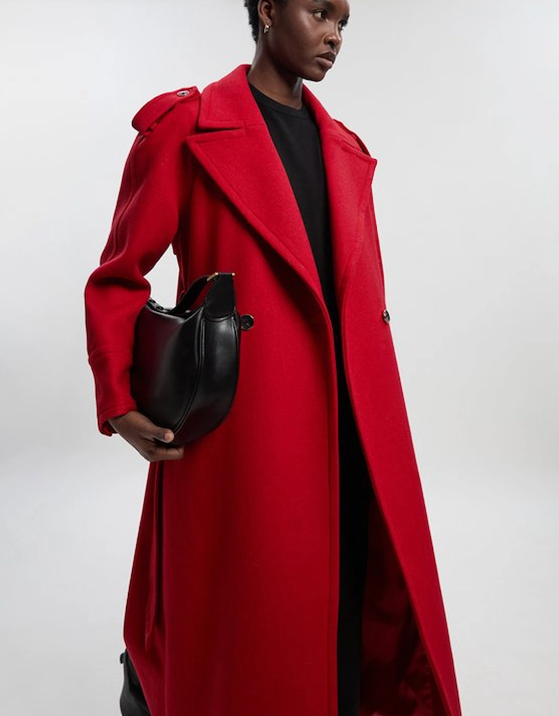 Wool Tailored Belted Midi Coat, 4 of 3