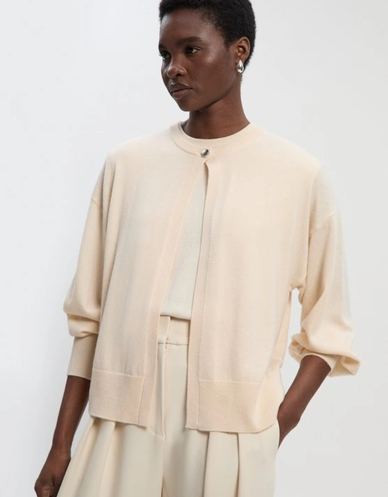 Cashmere Wool Blend Knit Cardigan