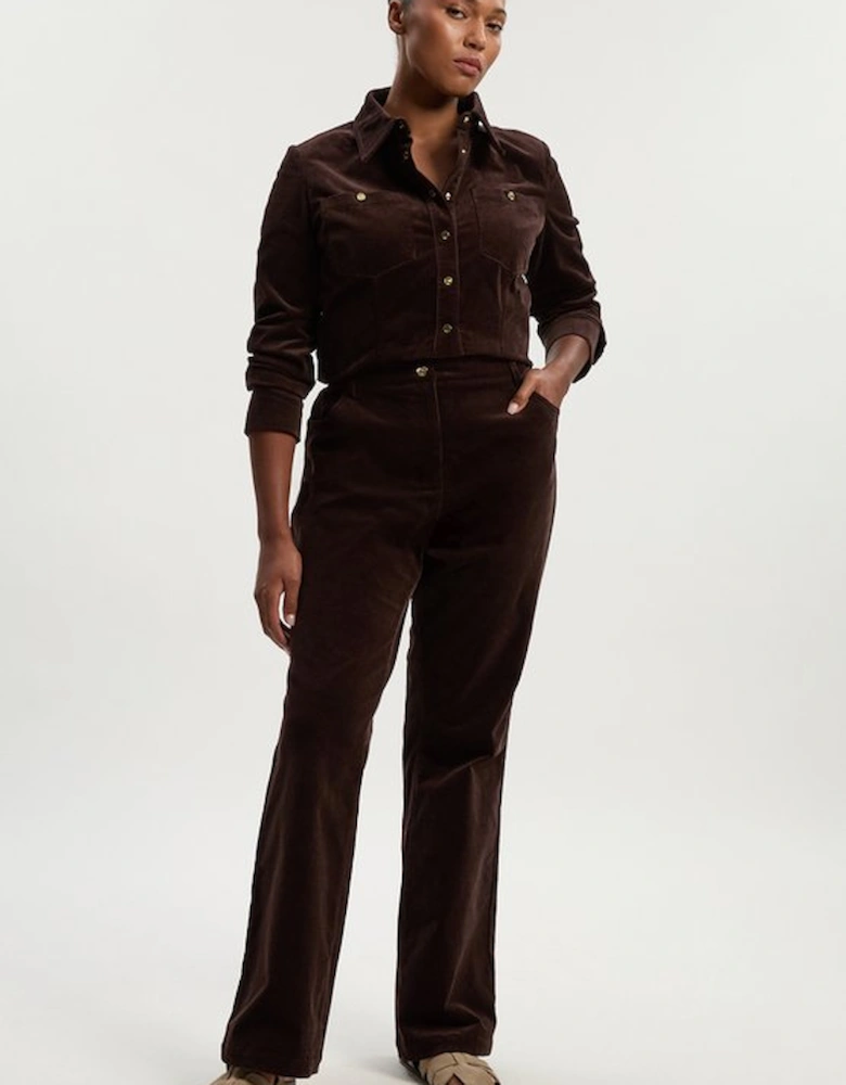 Plus Size Stretch Cord Kickflare Jean
