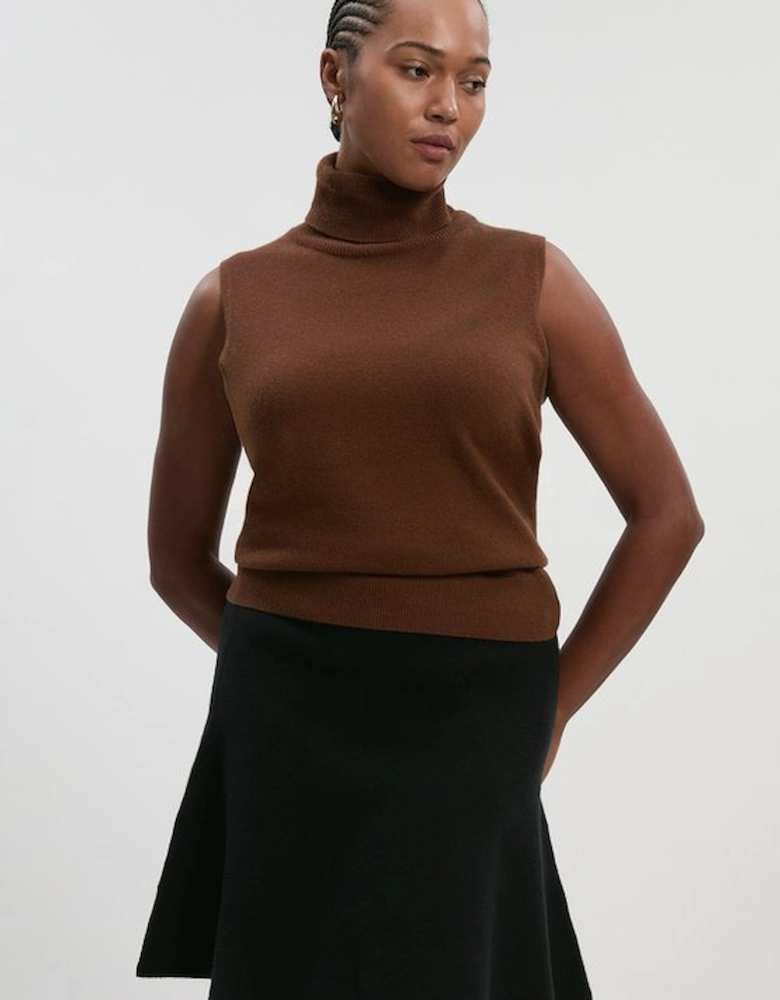 Plus Size Compact Wool Look Knit Flippy Mini Skirt