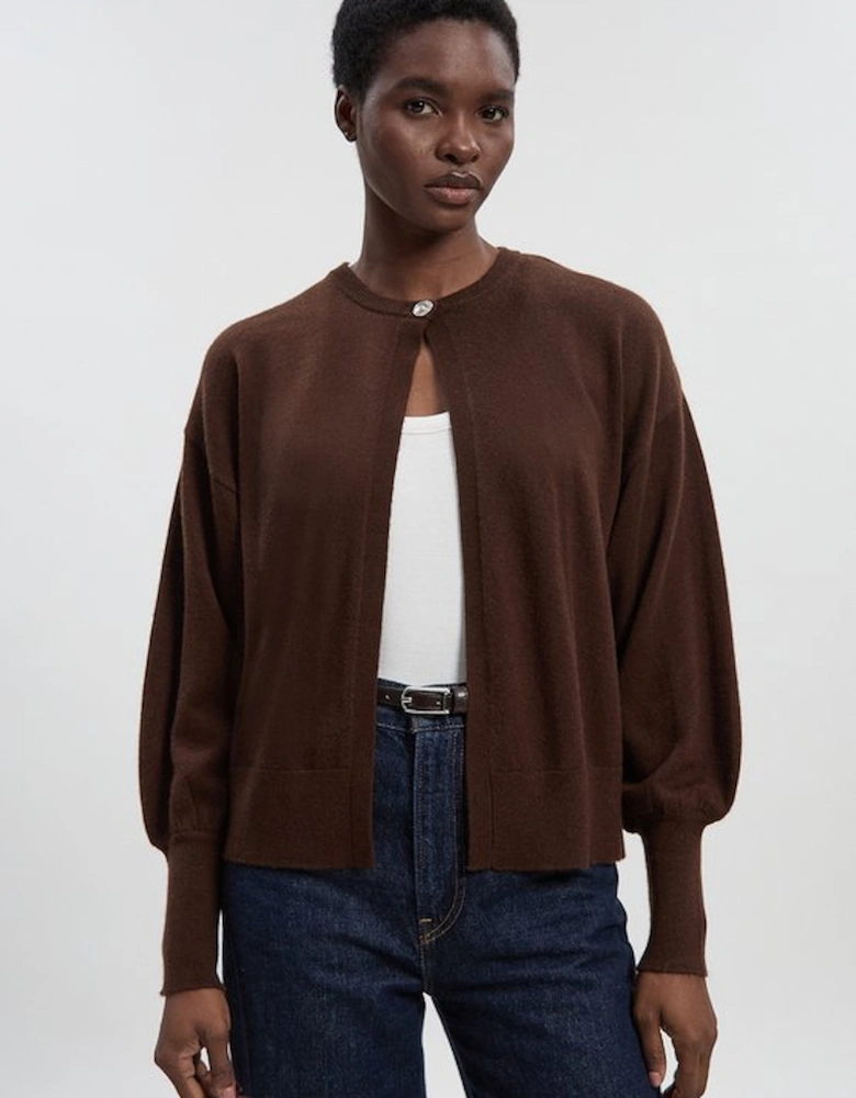 Cashmere Wool Blend Knit Cardigan