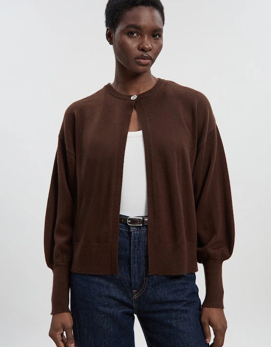 Cashmere Wool Blend Knit Cardigan, 2 of 1
