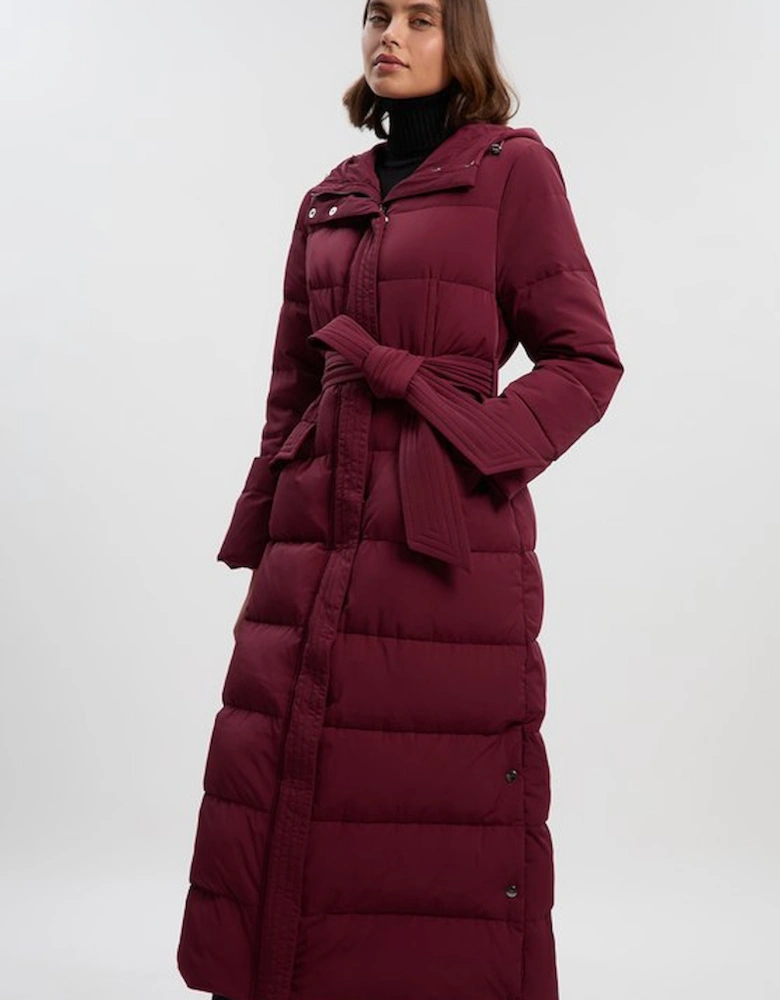 Real Down Belted Maxi Coat