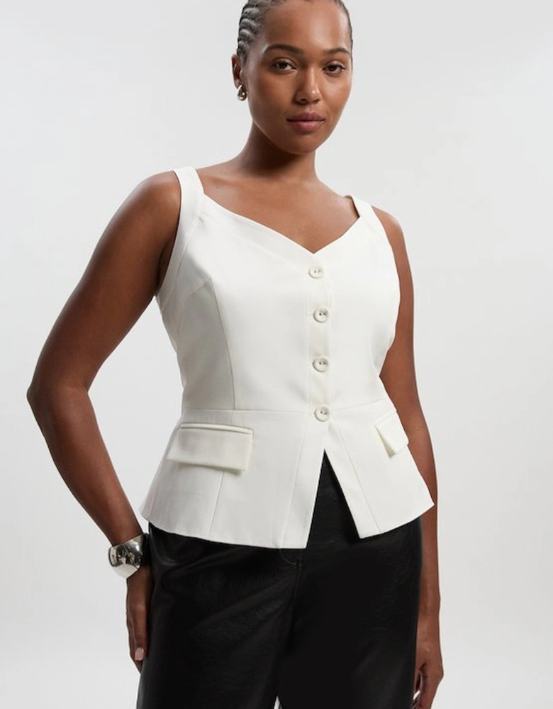 Plus Size Tailored Tux Corset Top