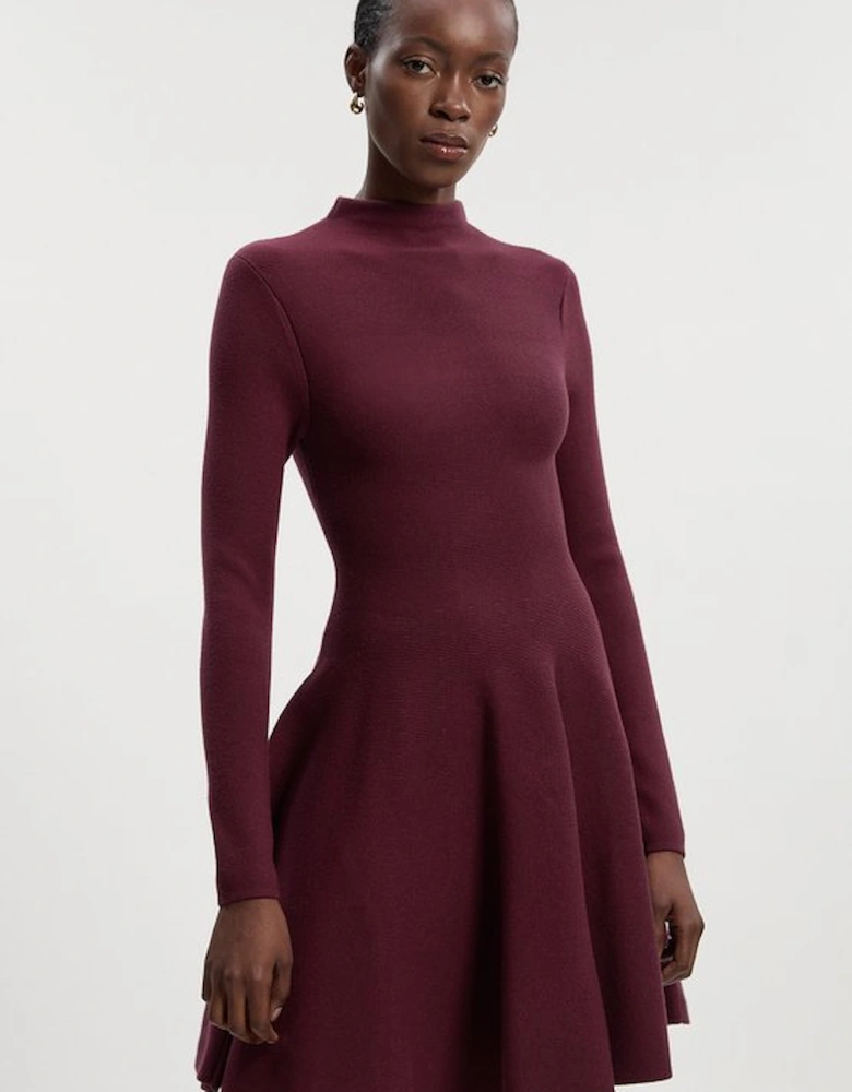 Petite Viscose Blend Full Circle Knit Mini Dress
