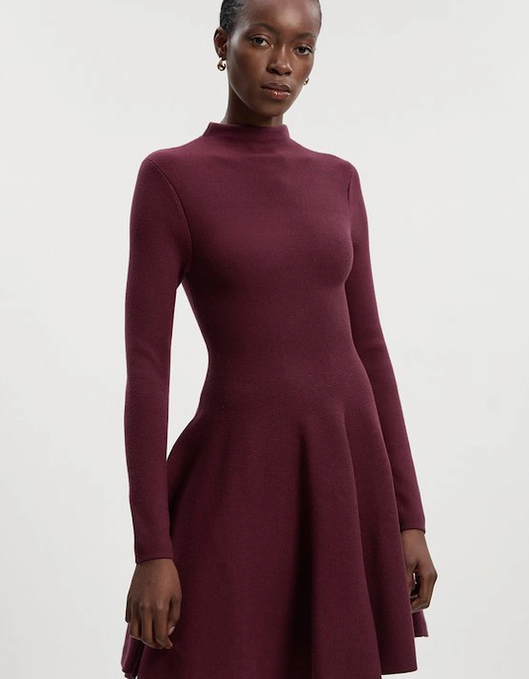 Petite Viscose Blend Full Circle Knit Mini Dress, 2 of 1