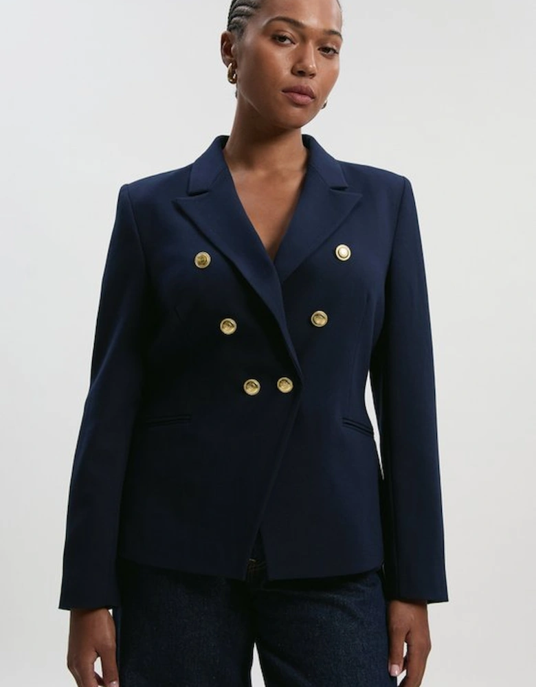 Plus Size Tailored Button Military Blazer