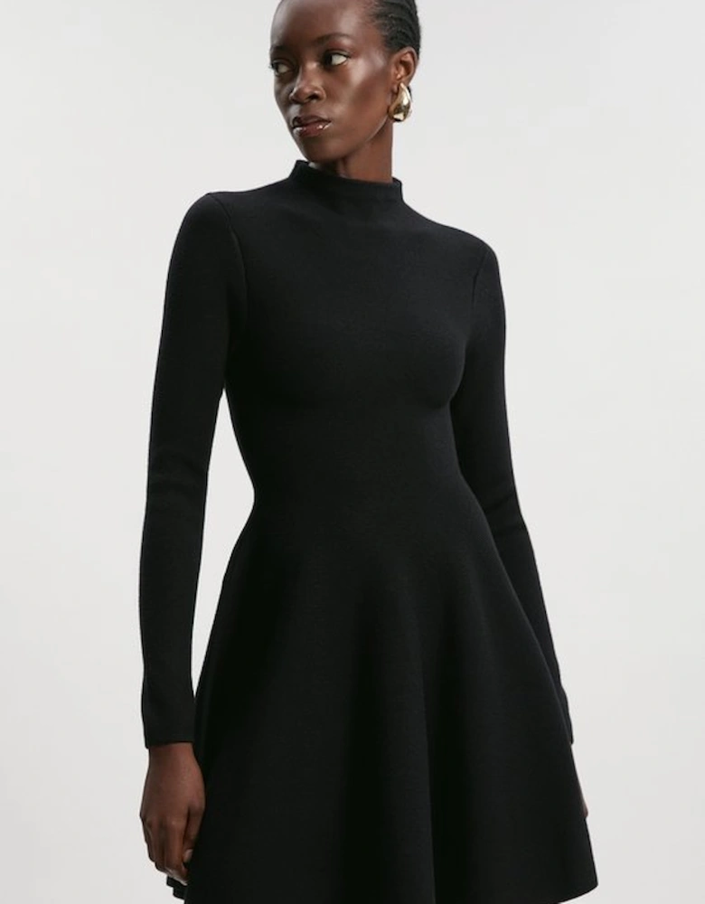 Viscose Blend Full Circle Knit Mini Dress