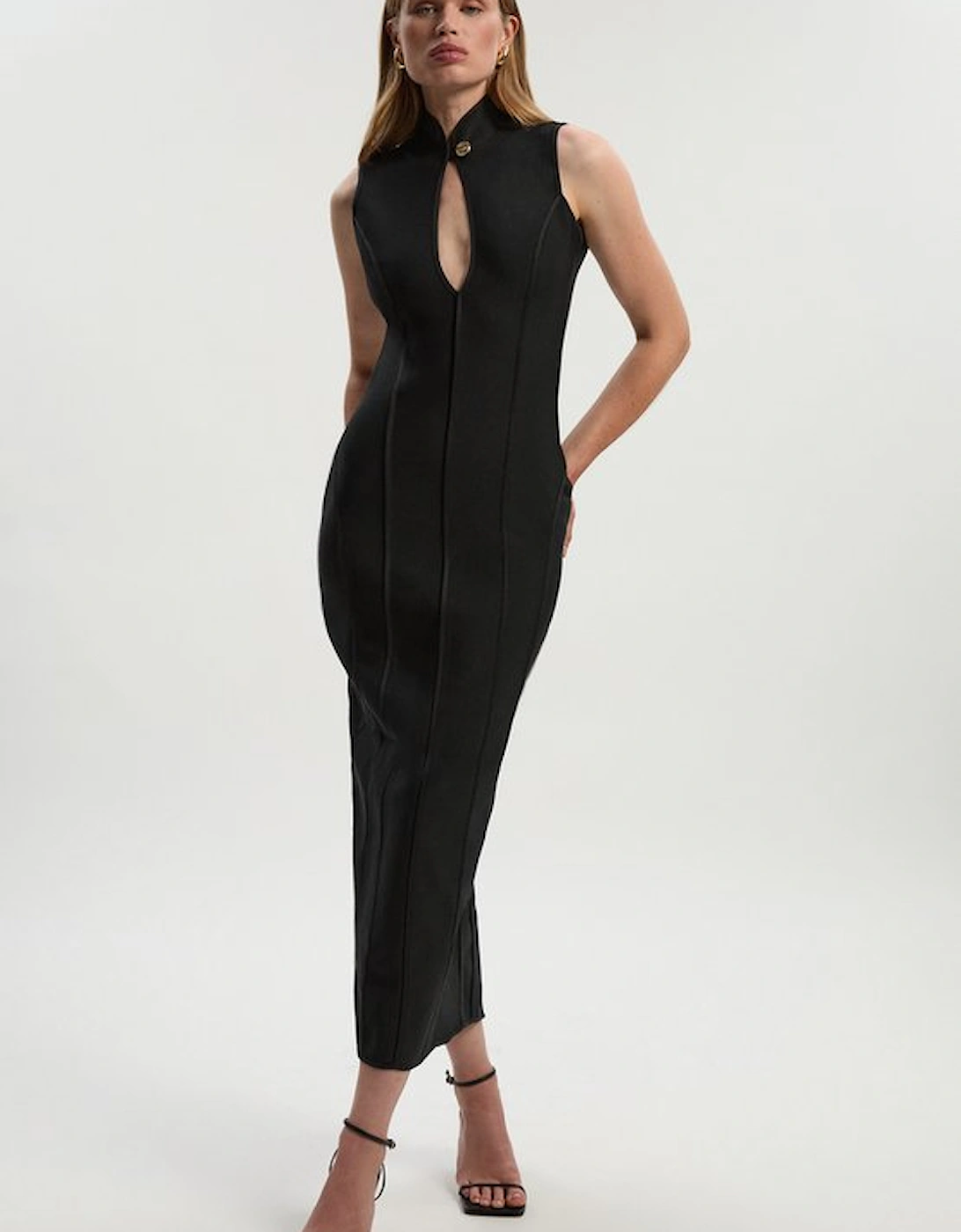Figure Form Bandage Sleeveless Pencil Knit Maxi Dress, 5 of 4
