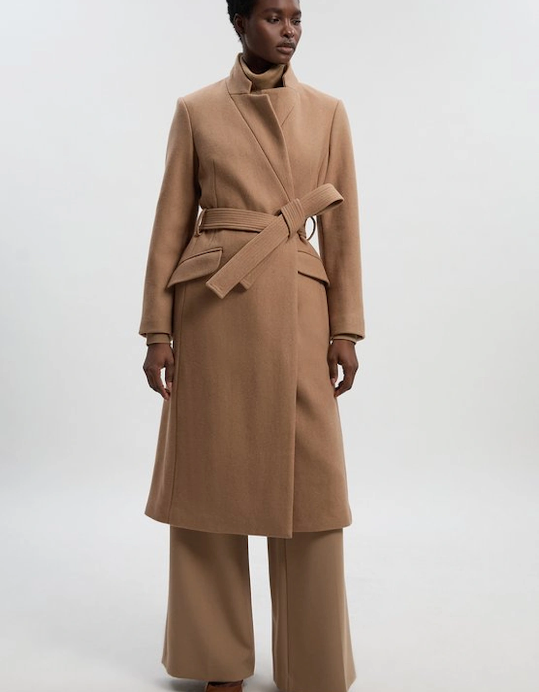 Wool Investment Notch Neck Tailored Midi Coat, 4 of 3