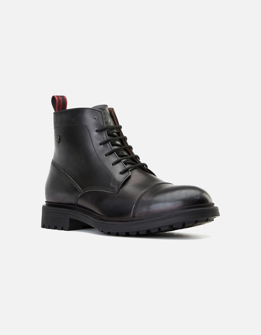 London Boulton Leather Men's Black Ankle Boots, 7 of 6
