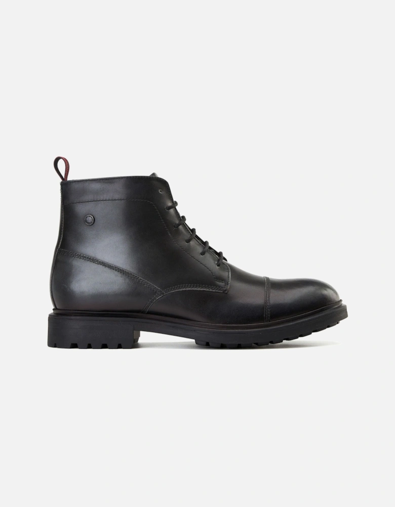 London Boulton Leather Men's Black Ankle Boots