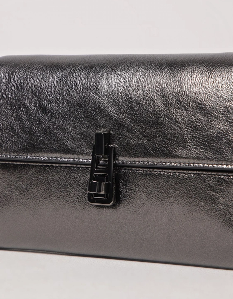 Metallic Clutch Leather Clasp