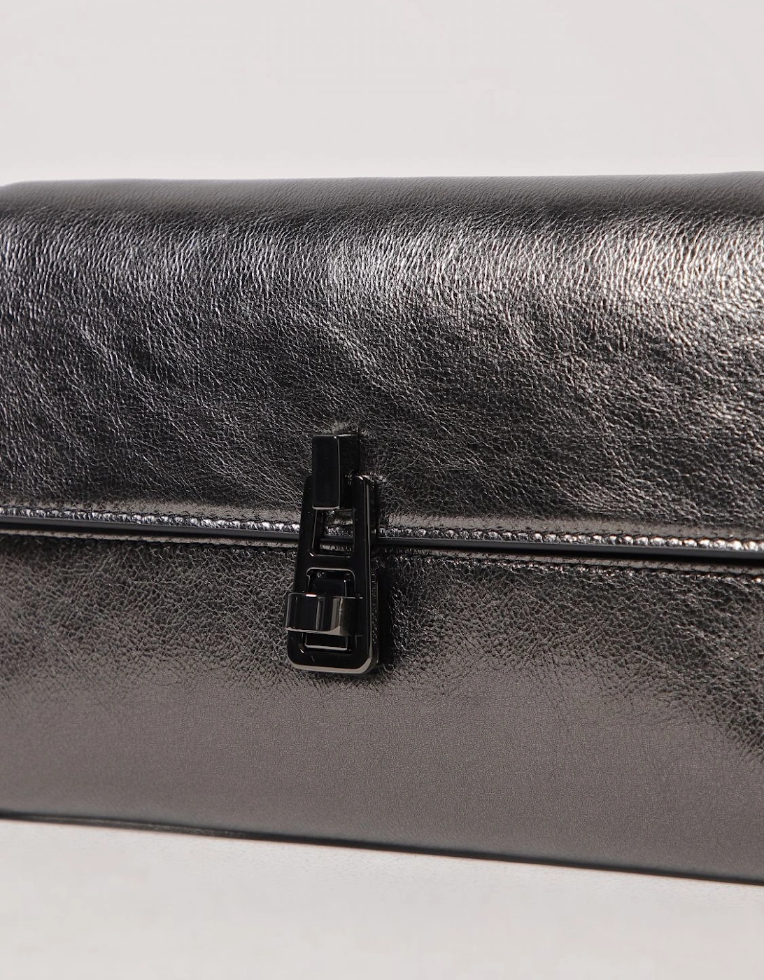Metallic Clutch Leather Clasp