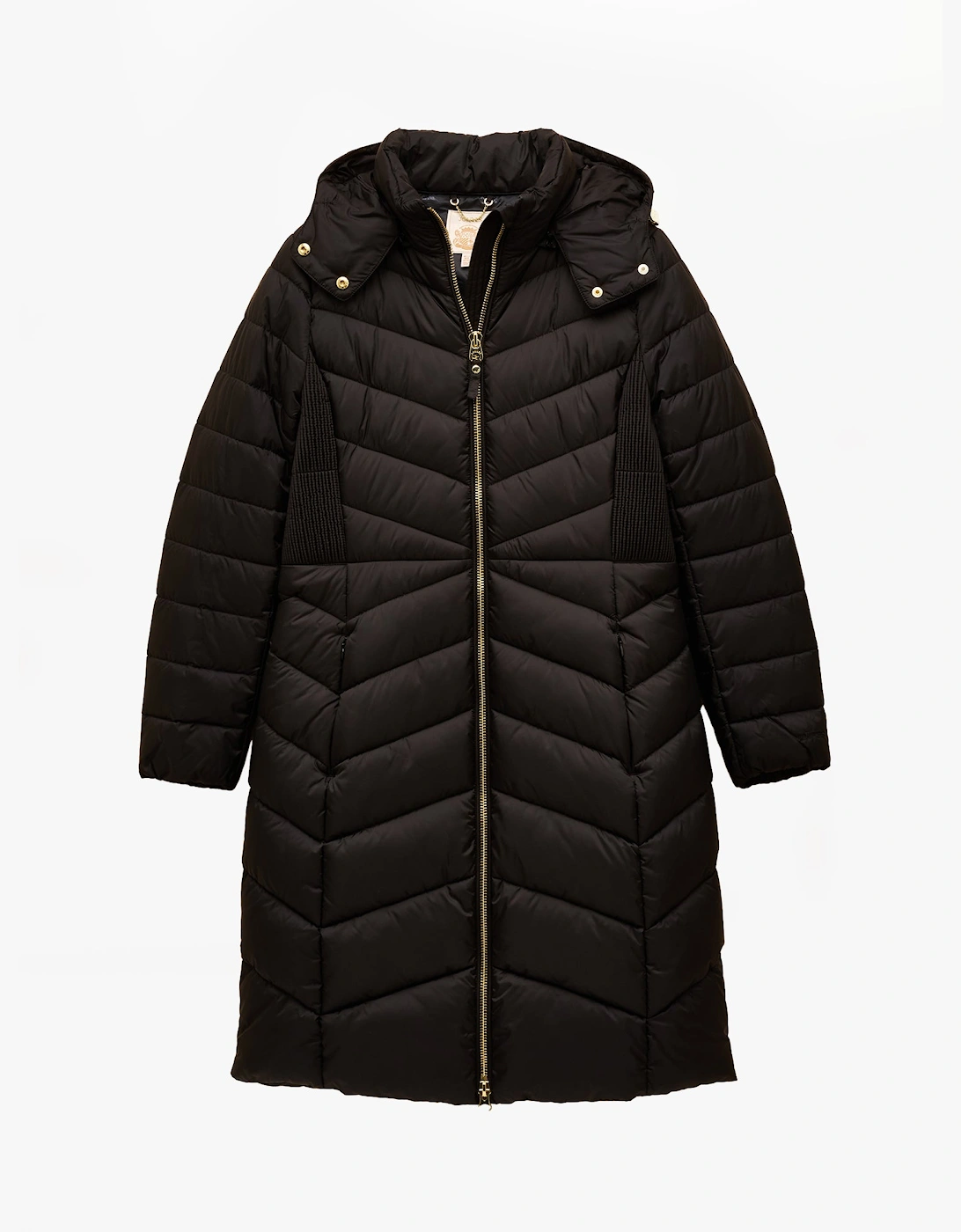 Pembury Womens Showerproof Longline Padded Coat with Hood Black, 7 of 6