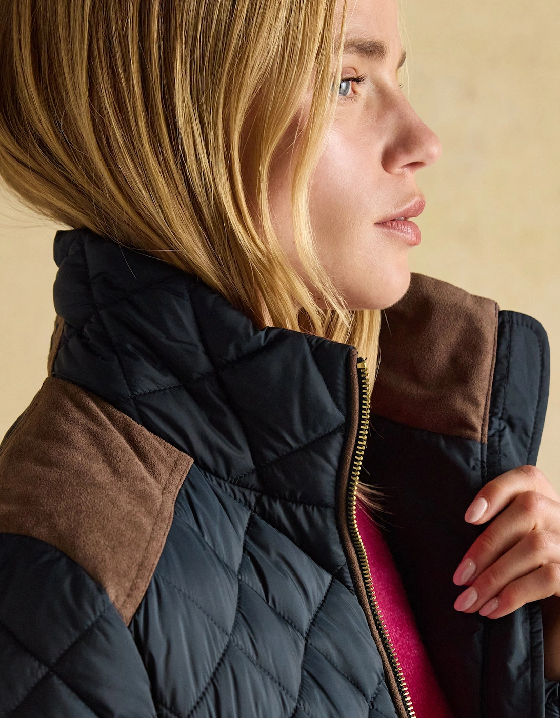 BRAEMAR LUXE Womens Quilted Jacket Navy