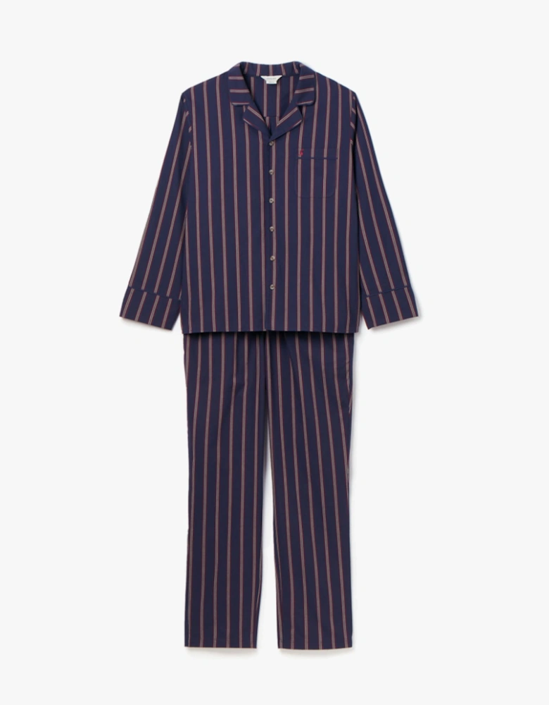 HUGO Mens Pyjama Set Navy Stripe