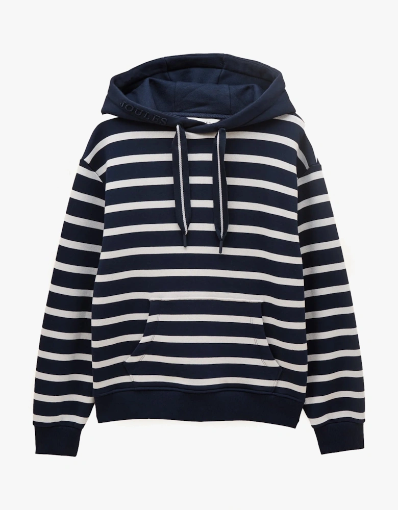 MILBOURNE Womens Hoodie Navy/White Stripe