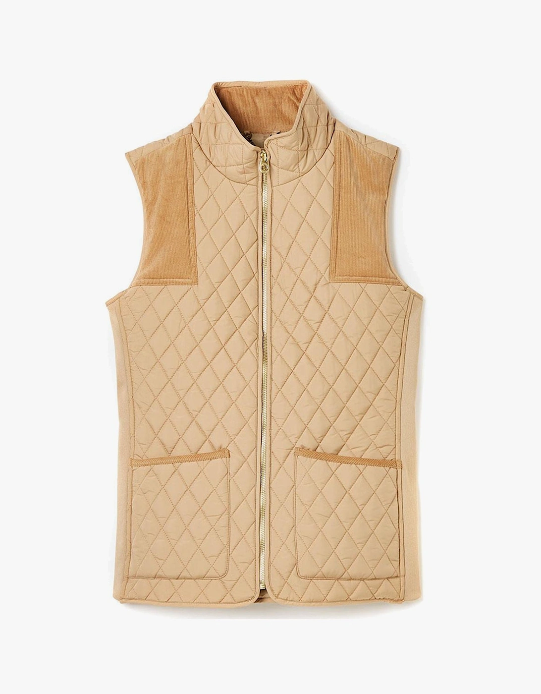 STATELY Womens Quilted Gilet Beige, 7 of 6