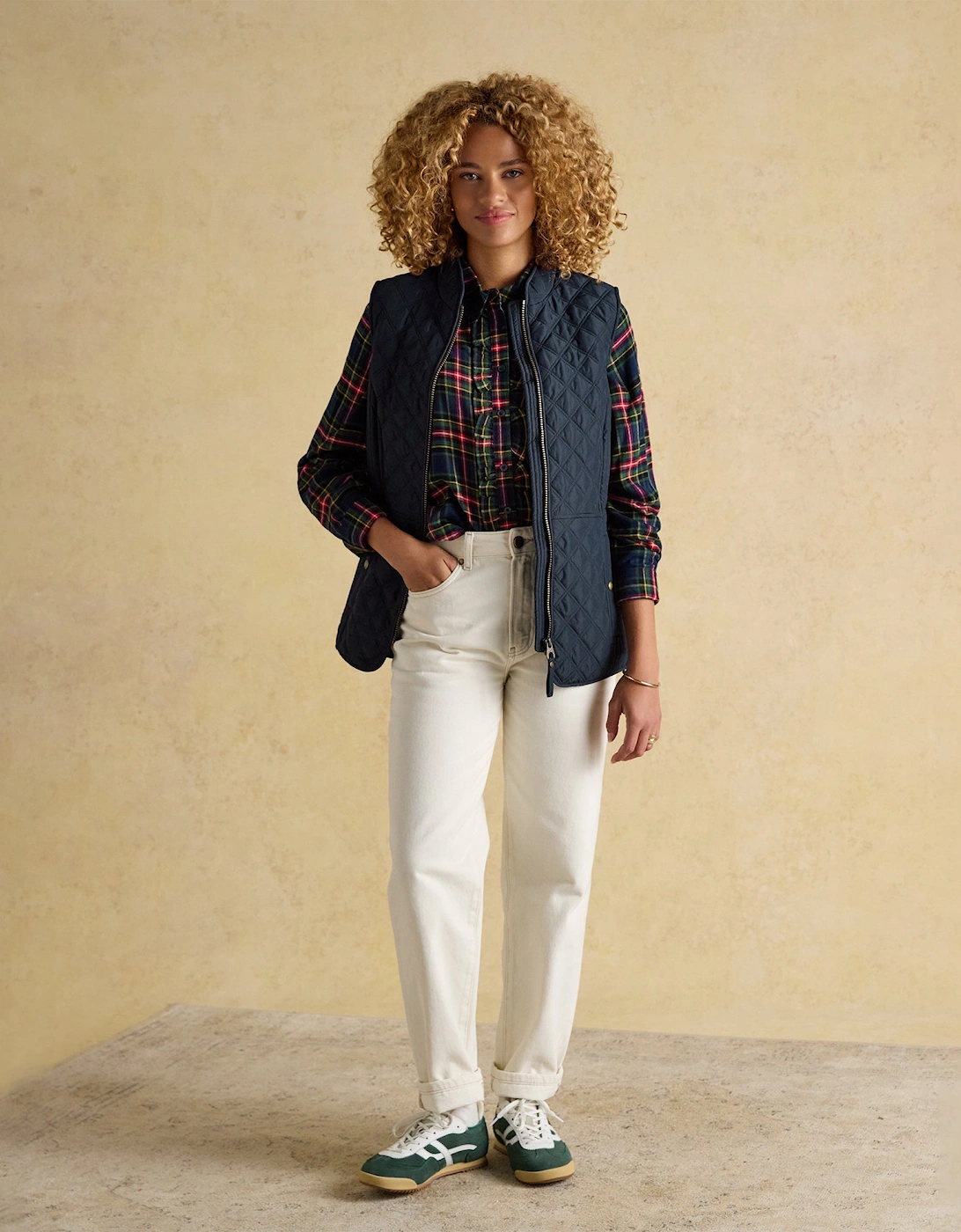 Minx Womens Showerproof Quilted Gilet with Adjustable Waist Navy