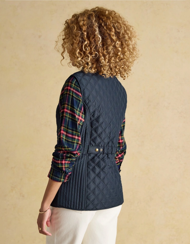 Minx Womens Showerproof Quilted Gilet with Adjustable Waist Navy