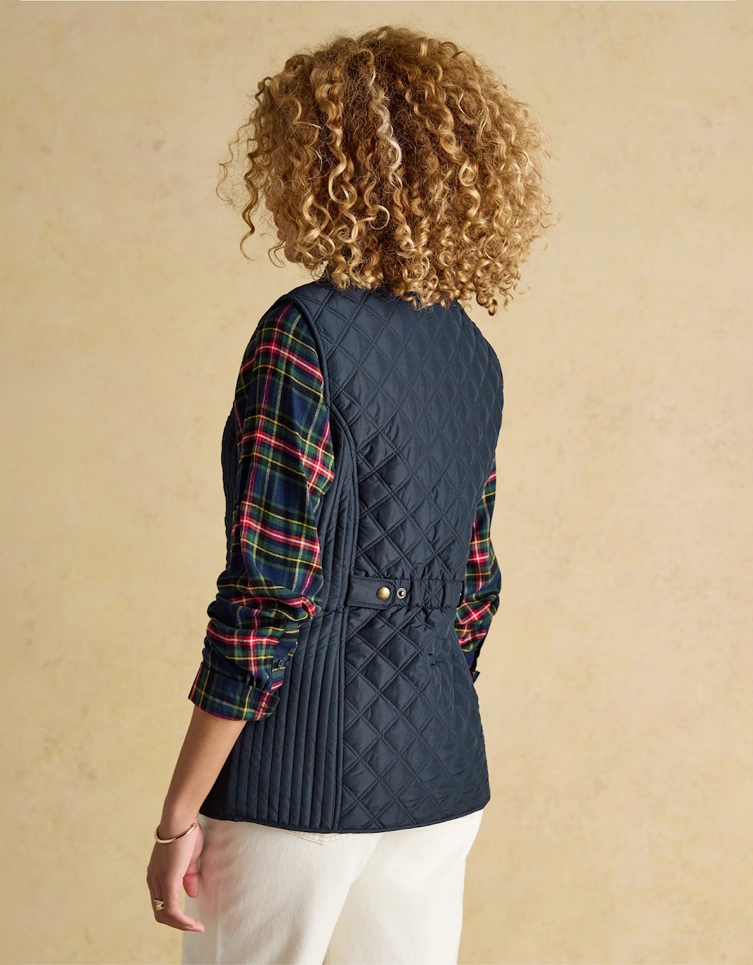 Minx Womens Showerproof Quilted Gilet with Adjustable Waist Navy