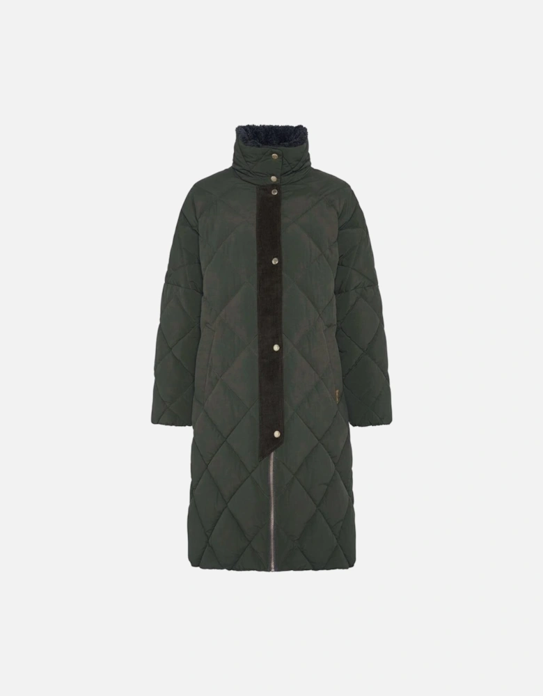 Kirkton Womens Long Puffer Jacket - Olive/Ancient