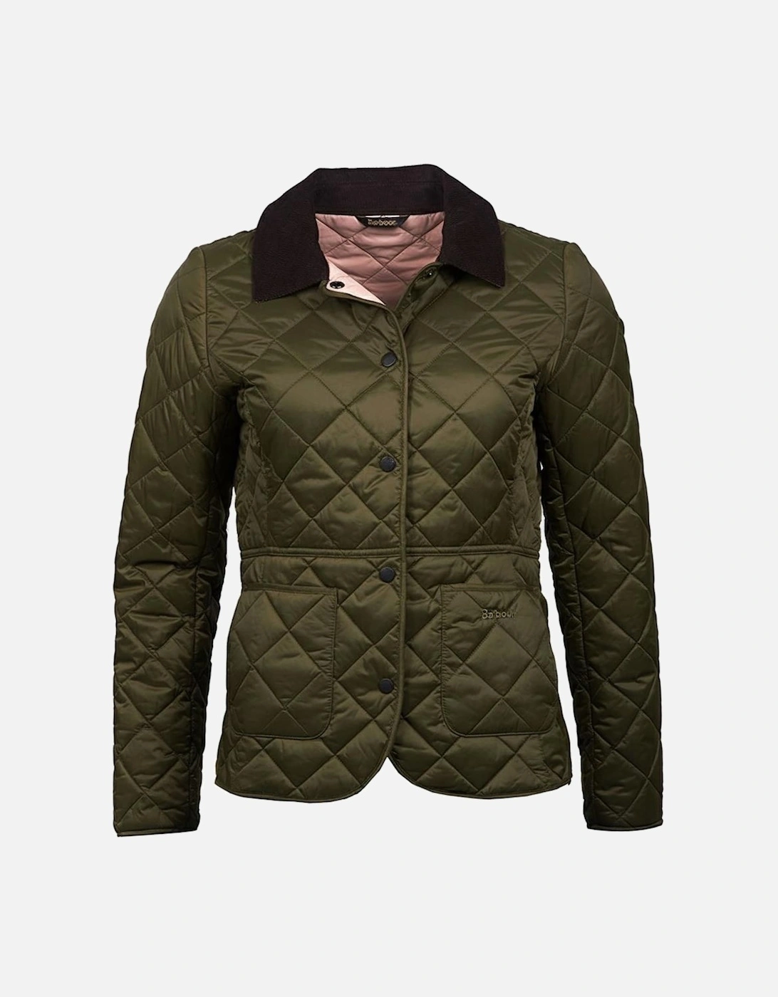 Deveron Quilted Womens Jacket - Olive/Pale Pink, 11 of 10