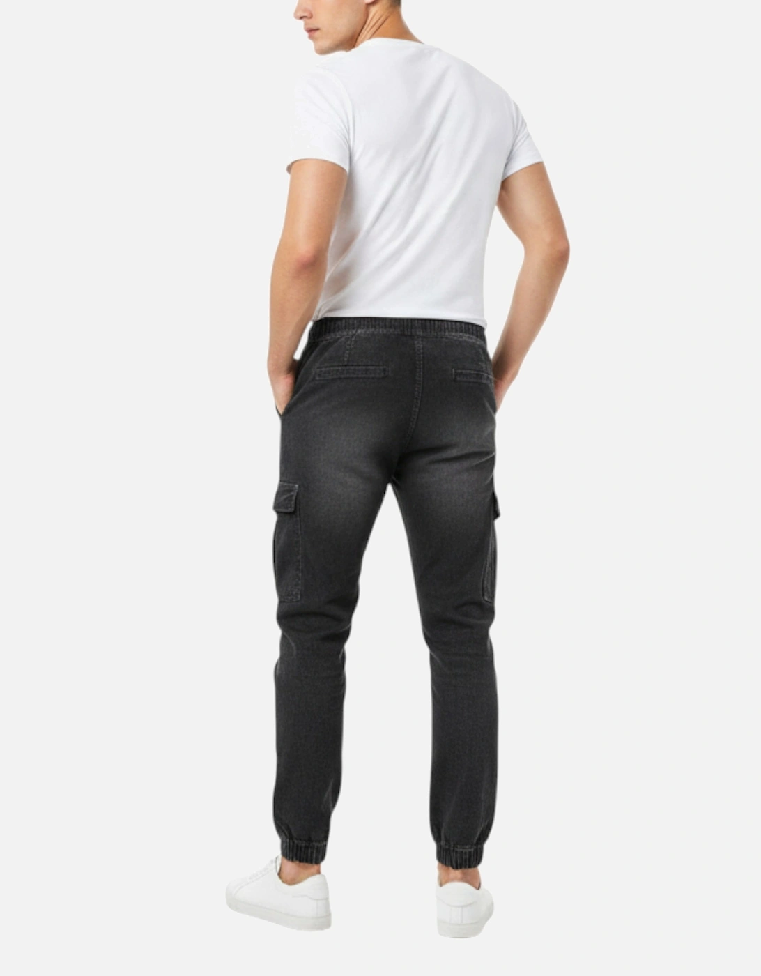 Mens Cargo Denim Jeans Regular Fit Joggers
