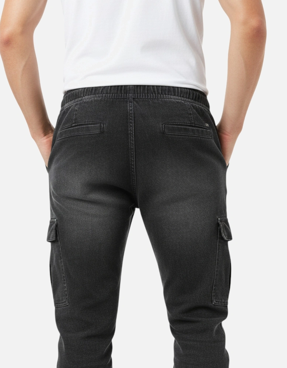Mens Cargo Denim Jeans Regular Fit Joggers