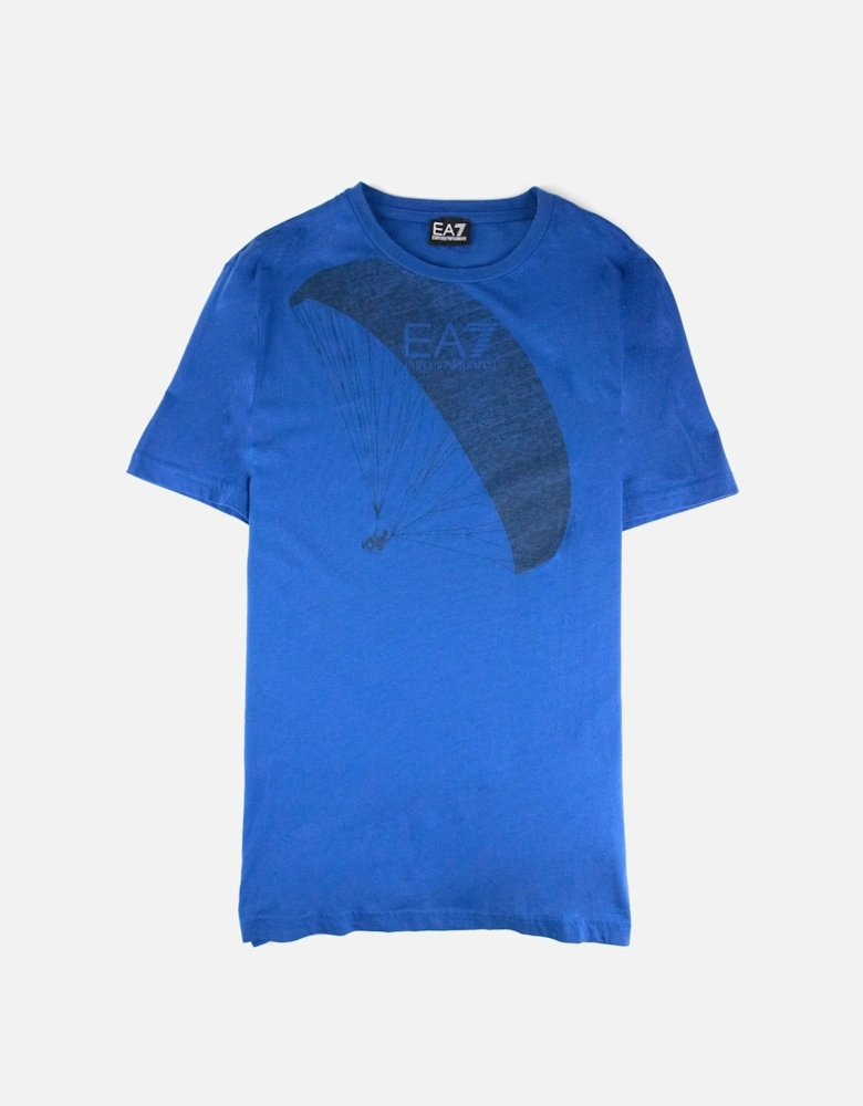 Parashot Print T Shirt Bright Blue