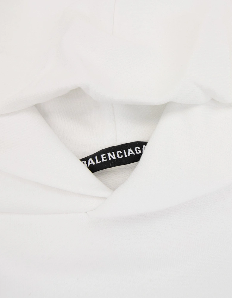 Credit Card Logo Hoodied Sweatshirt White