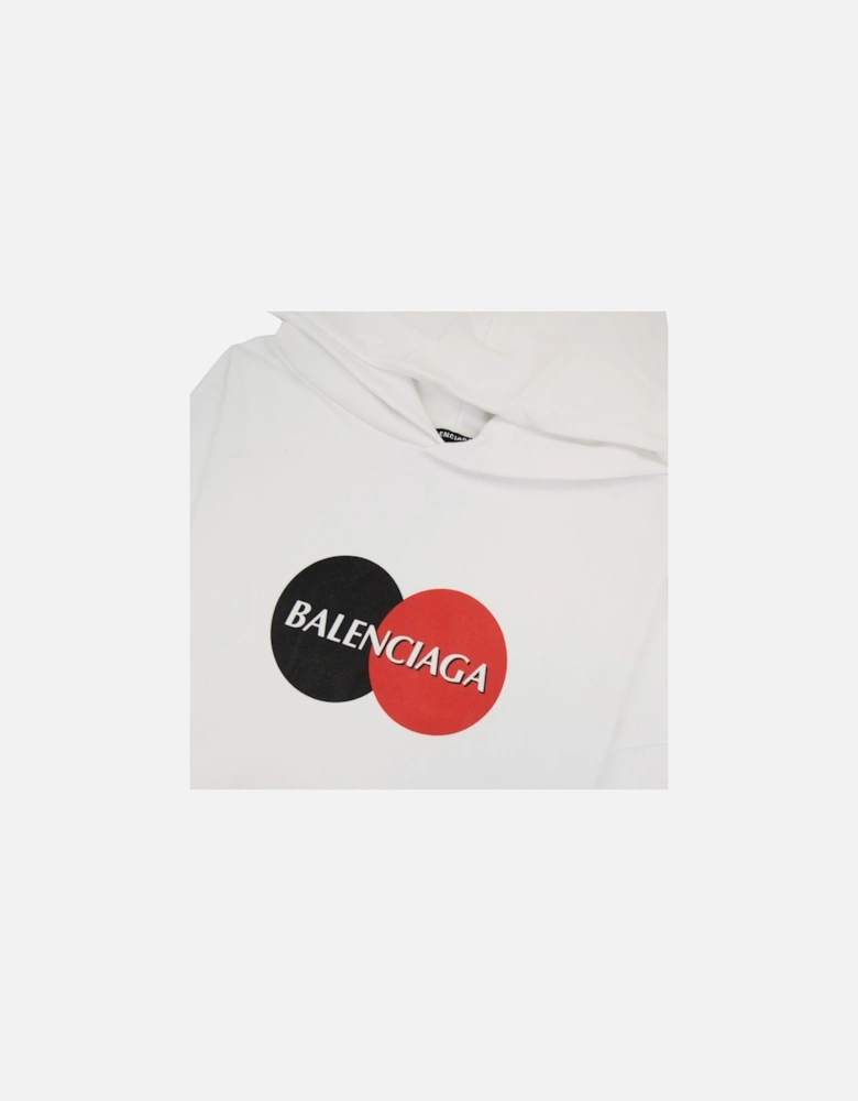 Credit Card Logo Hoodied Sweatshirt White