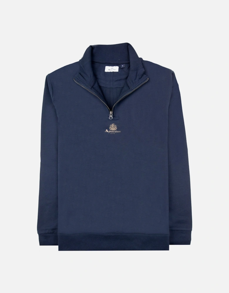 Small Logo Quarter Zip Navy 11