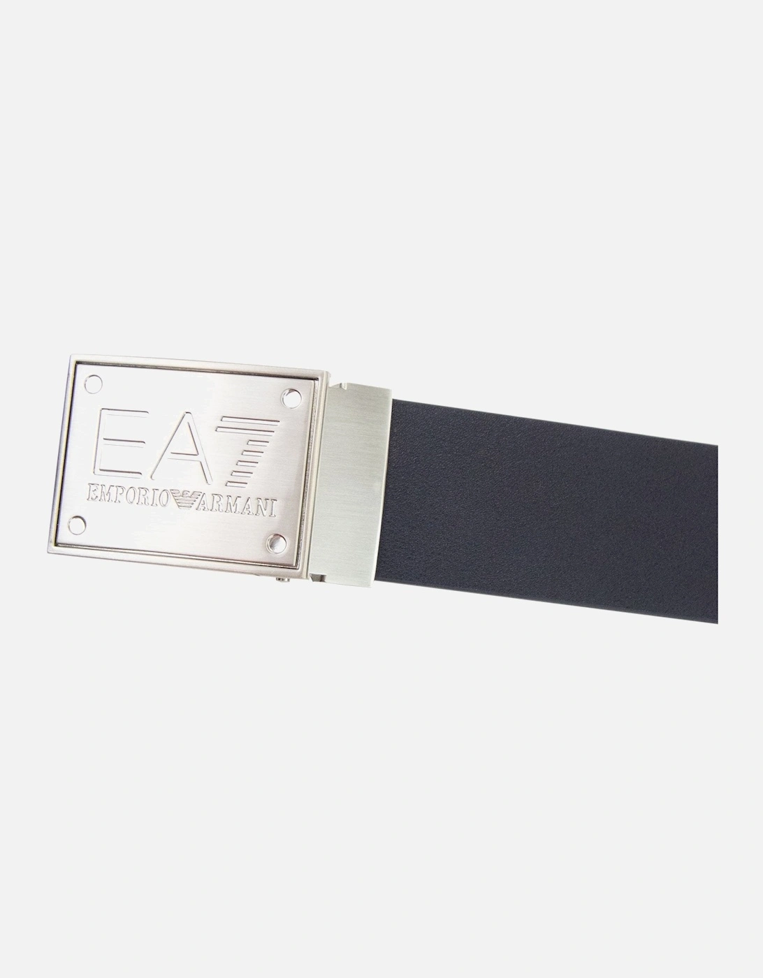 Reversible Brushed Leather Belt Blue Navy