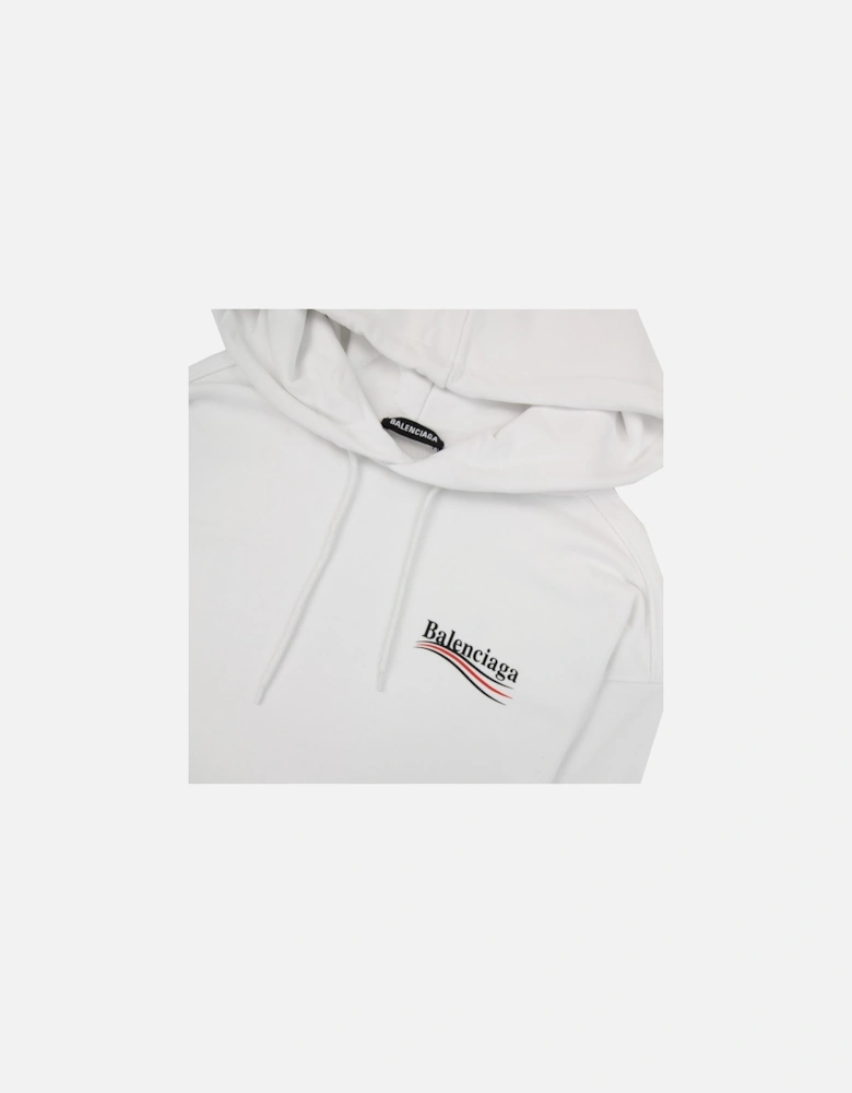 Logo Print Hoodied Sweatshirt White 9040
