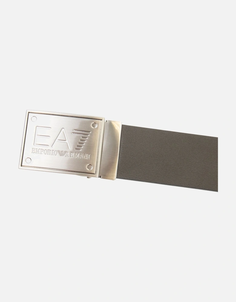 Reversible Brushed Leather Belt Blue Navy
