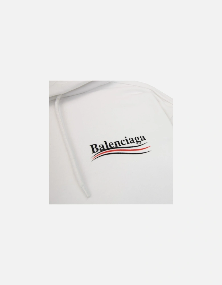 Logo Print Hoodied Sweatshirt White 9040