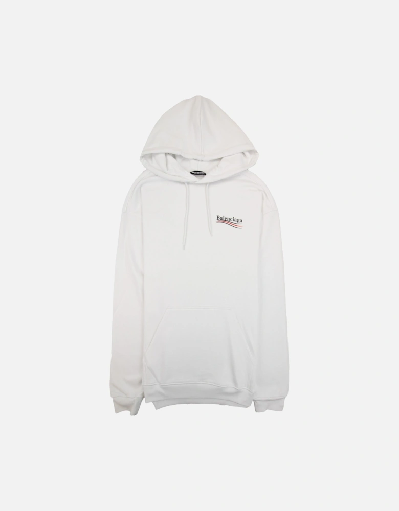 Logo Print Hoodied Sweatshirt White 9040