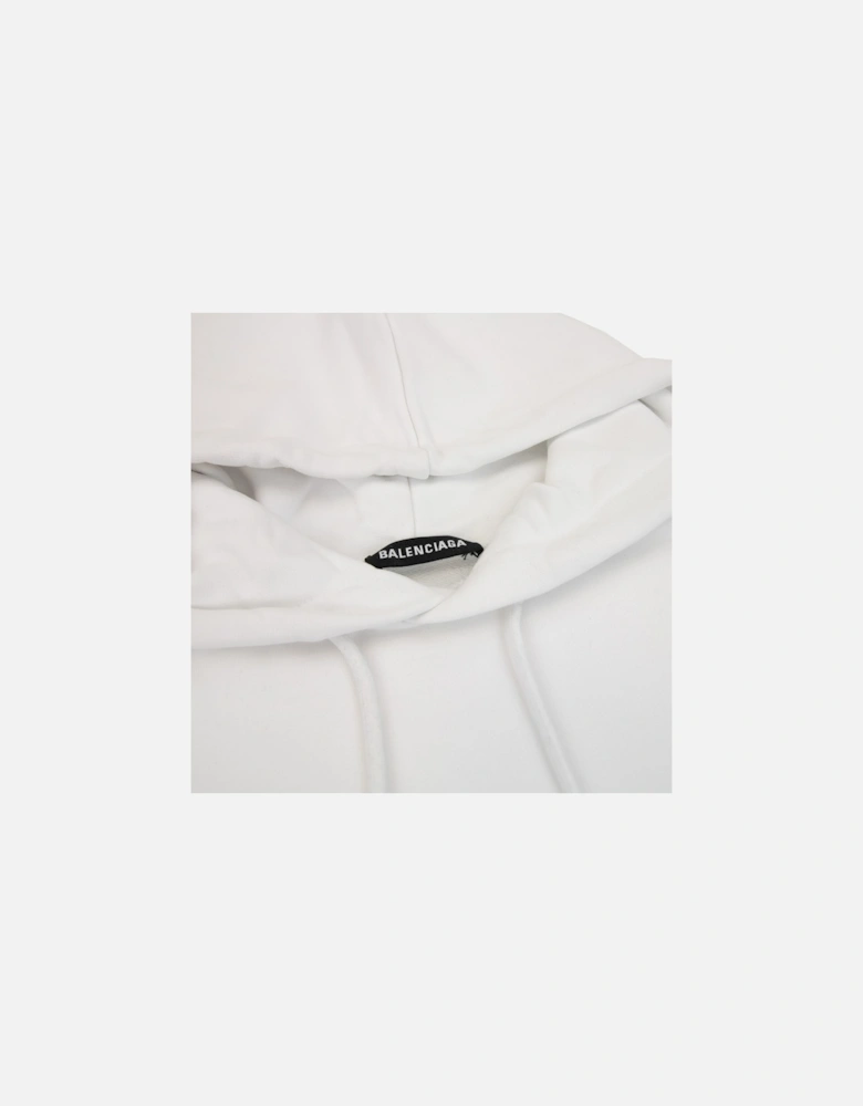 Logo Print Hoodied Sweatshirt White 9040