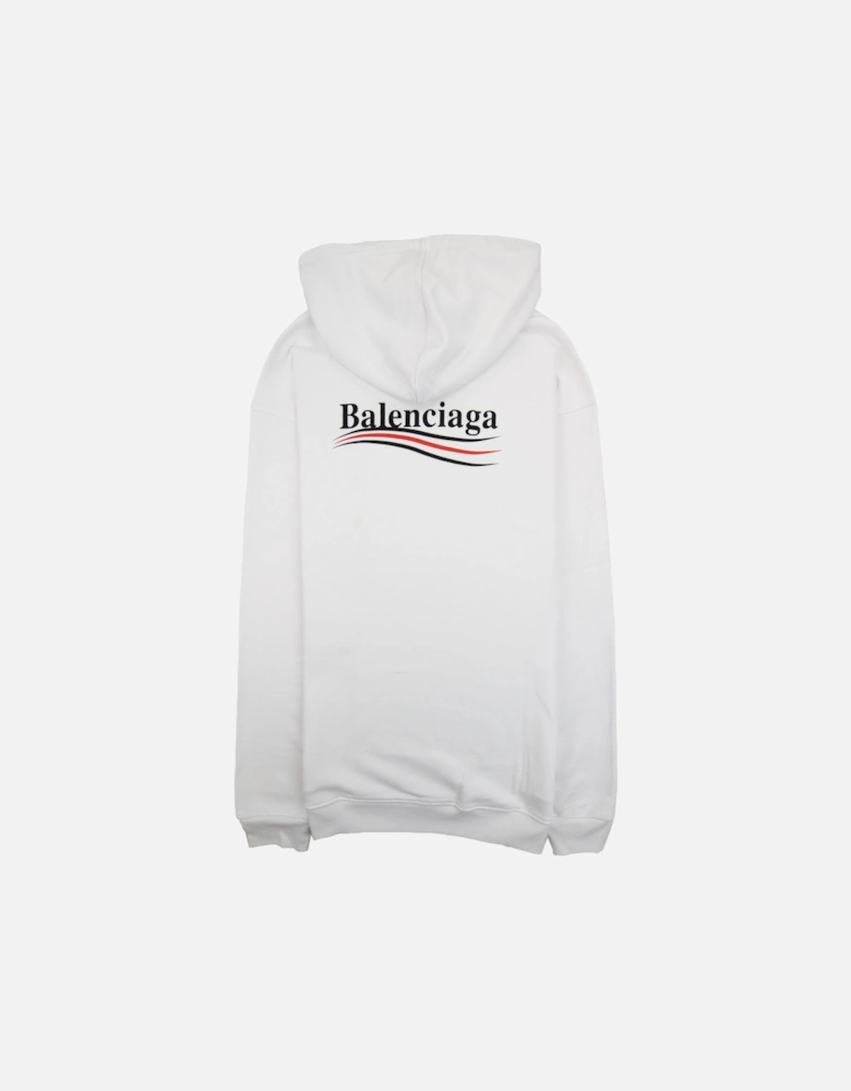 Logo Print Hoodied Sweatshirt White 9040